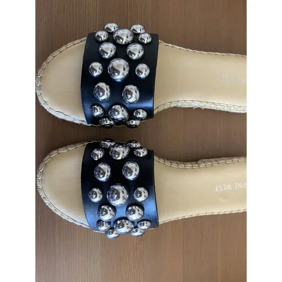 NWOT Nine West Espadrille Slide Sandals - Picture 3 of 7